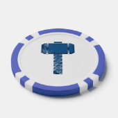 DAoCミッドガード粘土トランプのポーカーチップス、ブルーエッストライプのジ ポーカーチップ (シングル)