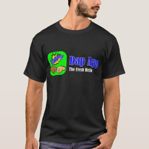 Dap App Taglineの黒いTシャツ Tシャツ