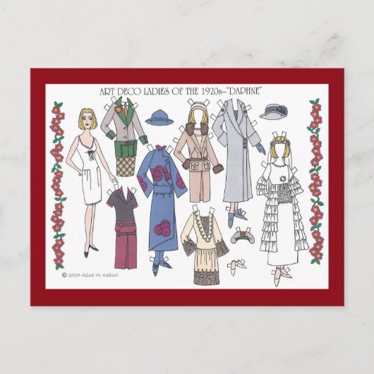 Daphneの20年代のアールデコの女性 ポストカード (正面)