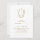 DAPHNEエレガント金ゴールドホワクラシックイトフォト結婚ズ 招待状 (正面)