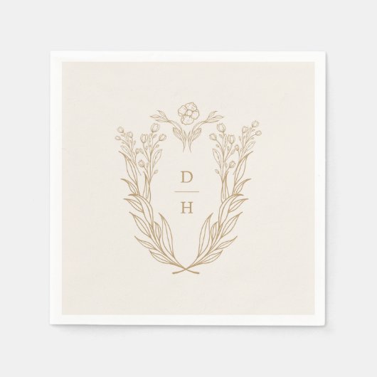 DAPHNEクエレガントリームクラシック金ゴールドフォーマル結婚ズ スタンダードカクテルナプキン (正面)