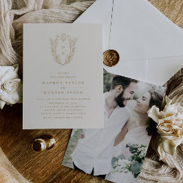 DAPHNEクラシック金ゴールドフォーマルフォト結婚ズ 招待状