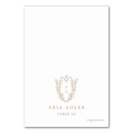 DAPHNEクラシー金ゴールドホワイトクレスト結婚の座席表 テーブルナンバー (正面)