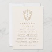 DAPHNEクリミニマルーム金ゴールドシンプルリハーサルディナー 招待状 (正面)
