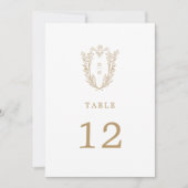 DAPHNEシンプル金ゴールド白結婚のテーブル番号 招待状 (正面)
