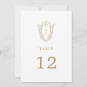 DAPHNEシンプル金ゴールド白結婚のテーブル番号 招待状 (裏面)