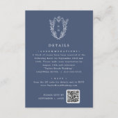 DAPHNEダークブルーシンプルモダン結婚詳細 エンクロージャーカード (正面)