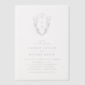 DAPHNEフローラモノグラムクラシックヴィンテージウェディング ベラム紙招待状 (正面)