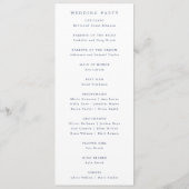 DAPHNEホワイトブルーモダンシンプルエレガントウェディング プログラム (裏面)