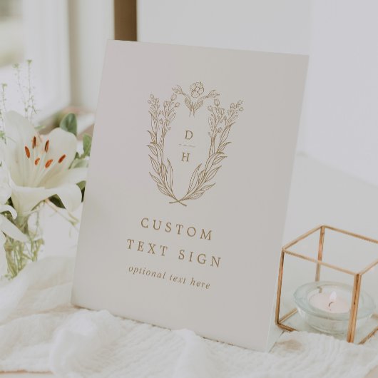 DAPHNEミニマリストクリーム金ゴールドフォーマルカスタムウェディング 台座サイン