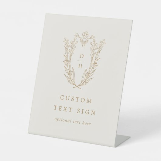 DAPHNEミニマリストクリーム金ゴールドフォーマルカスタムウェディング 台座サイン (正面)