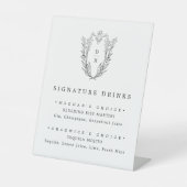 DAPHNE白黒シンプル結婚のシグネチャー飲料 台座サイン (正面)