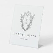 DAPHNE白黒フローラウェディングカードとギフト 台座サイン (正面)