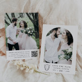 DAPHNE白黒フローラクレストミニマル結婚リスト セーブザデート