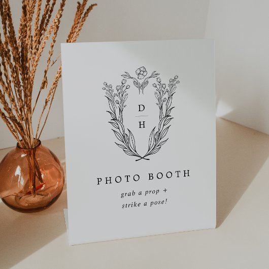 DAPHNE白黒モノグラム結婚ズ写真ブース 台座サイン