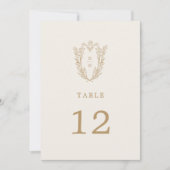 DAPHNE エレガントCream金ゴールド結婚のテーブル番号 招待状 (正面)