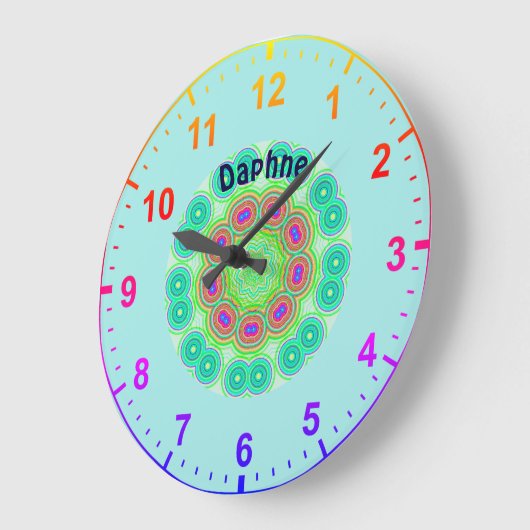 DAPHNE~パーソナライズされた万華鏡のように千変万化するパターン円フラクタル~ ラージ壁時計 (傾斜)