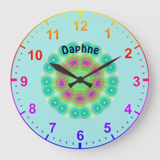 DAPHNE～パーソナライズされた万華鏡のように千変万化するパターン円フラクタル～ ラージ壁時計 (正面)