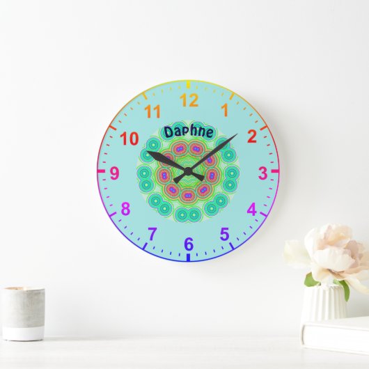 DAPHNE~パーソナライズされた万華鏡のように千変万化するパターン円フラクタル~ ラージ壁時計 (ホーム)