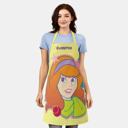 Daphne Groovyグラフィック エプロン (着用した状態)