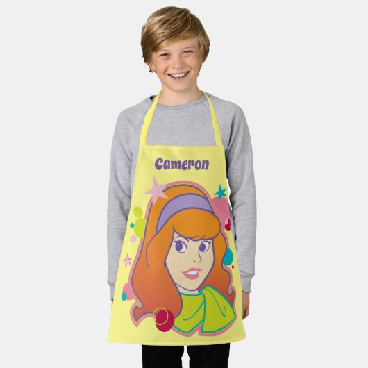 Daphne Groovyグラフィック エプロン (着用した状態)