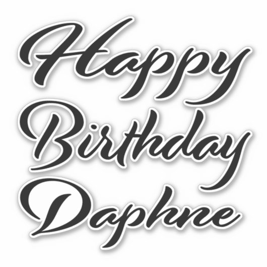 Daphne Name Vorname black Sticker Geburtstag シール (正面)
