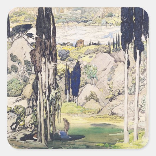 「Daphnisの行為Iのための舞台装置のデザイン スクエアシール (正面)