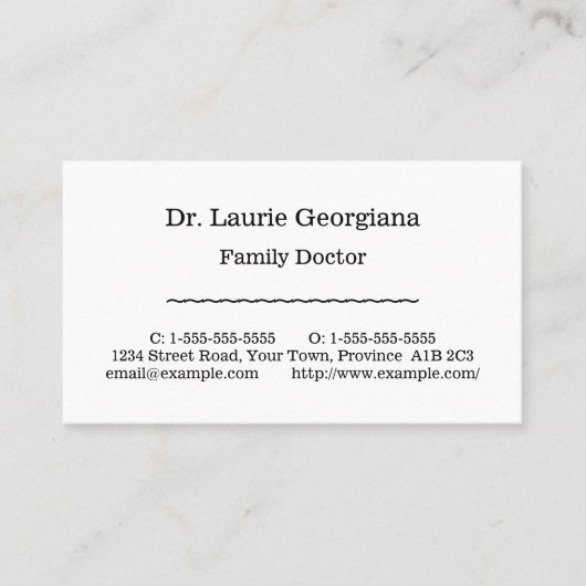 Dapper、保守的な名刺 名刺 (正面)