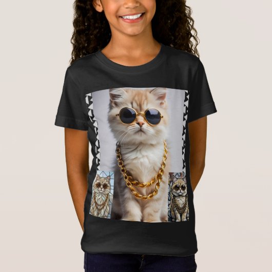 Dapper Animal | Kitty In Sunglasse  – Personalized Tシャツ (正面)