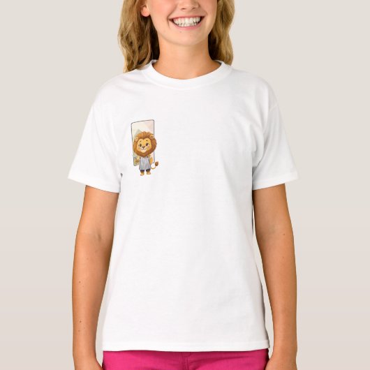 Dapper Barber Lion Stylist Kids Tシャツ (正面)