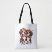 Dapper Beagle Dogs Art トートバッグ (正面)