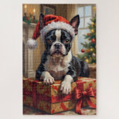 Dapper Boston Terrier Dog Christmas Gift ジグソーパズル (縦)