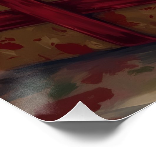 Dapper Boston Terrier Dog Christmas Gift ポスター (コーナー)