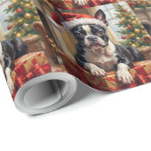 Dapper Boston Terrier Dog Christmas Gift ラッピングペーパー (ロールコーナー)