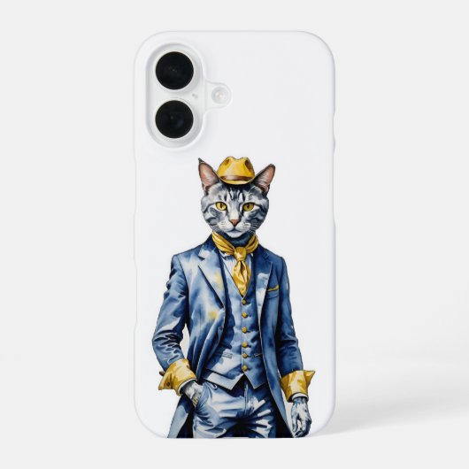 Dapper Cat iPhone 16ケース – 保スタイリッシュ護 (裏面)