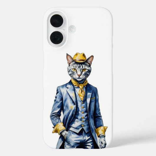 Dapper Cat iPhone 16ケース – 保スタイリッシュ護 Case-Mate iPhoneケース (裏面)
