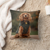 Dapper Dachshund in Green Coat クッション (ブランケット)