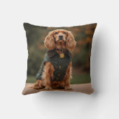 Dapper Dachshund in Green Coat クッション (裏面)