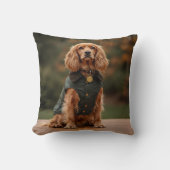 Dapper Dachshund in Green Coat クッション (正面)