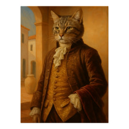  Dapper Feline Aristocrat Portrait ポスター