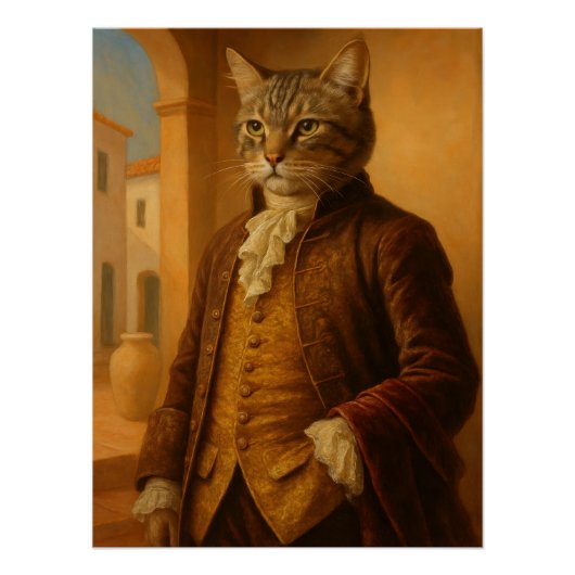  Dapper Feline Aristocrat Portrait ポスター (正面)
