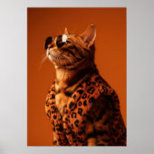 Dapper Feline Portrait - Cool Cat in Sunglasses ポスター (正面)