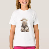 Dapper Little Woolly Lamb Kids Tシャツ (正面)