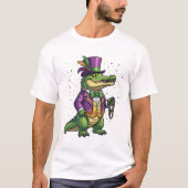 Dapper Mardi Gras Alligator Masquerade Suit & Tie  Tシャツ (正面)