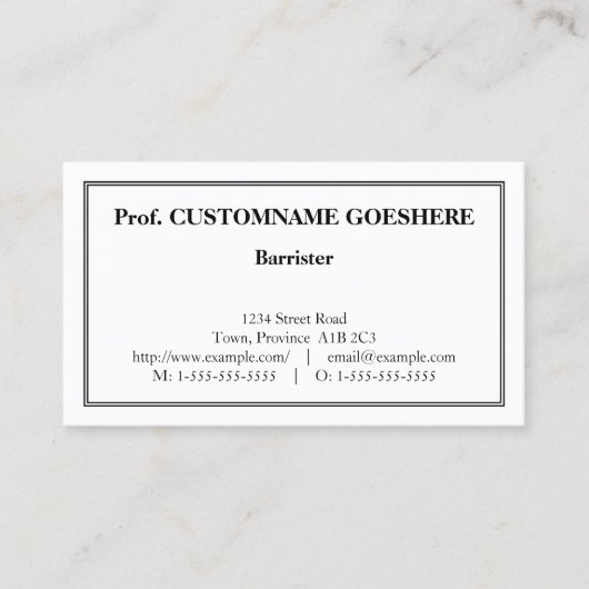 Dapper、Plain、およびBasicプロフェッショナル名刺 名刺 (正面)