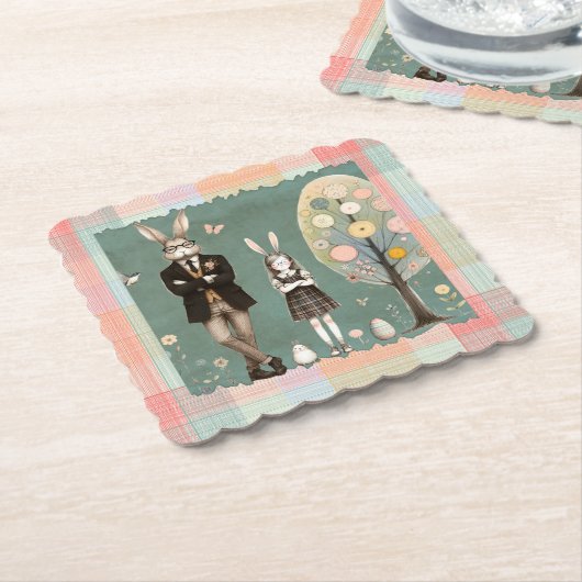 Dapper Rabbit Coasters ペーパーコースター (アングル)