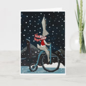 Dapper rabbit on a bicycle card カード (正面)