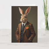 Dapper Rabbit Pattern Card カード (正面)