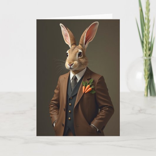 Dapper Rabbit Pattern Card カード (正面)