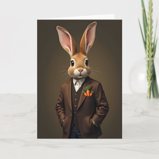 Dapper Rabbit Portrait Card カード (正面)